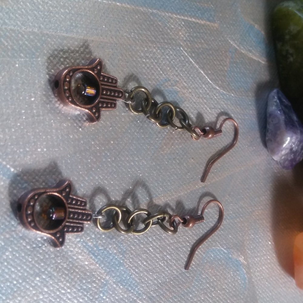 COPPER CRYSTAL DANGLES